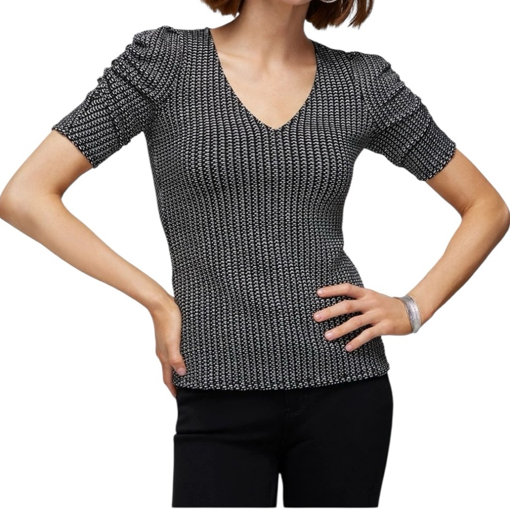 White House Black Market (WHBM) Ruched Sleeve Top
